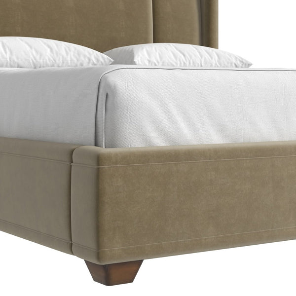 A.R.T. Furniture Harbor Upholstered Panel Bed - Serene Camel Design with Arched Headboard for Cozy Bedrooms 338125-2731HB