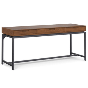 English Elm Banting - Stylish Mid Century Wide Desk In Walnut Veneer With Ample Storage & Modern Design Elements B136P158463