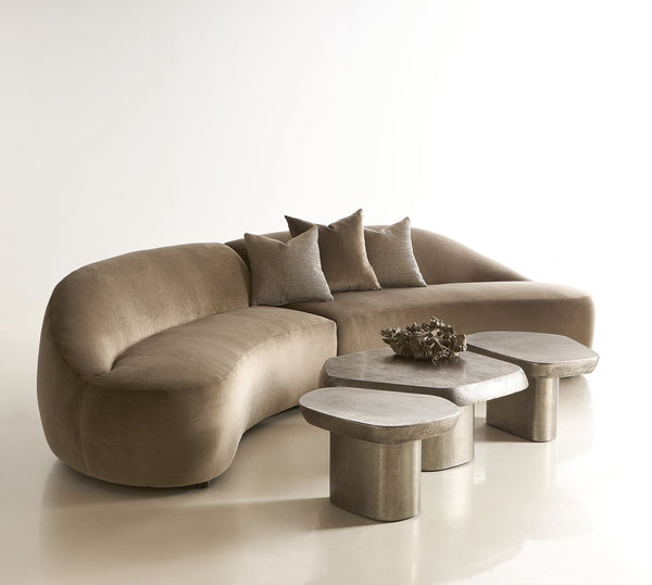 Bernhardt Bernhardt Graphite Clawson 35" Cocktail Table — Sculptural Cast Aluminum Pentagonal Top, Versatile 338014C