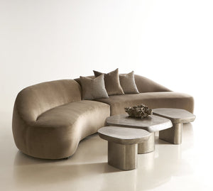 Bernhardt Bernhardt Sculptural Clawson 35.5" Irregular Pentagon Cocktail Table In Graphite Cast Aluminum 338014A