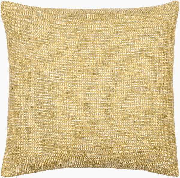 Surya Margay Mgy-001 Luxurious 18" Accent Pillow - Soft Cotton Blend, Intricate Detail, Easy Care! Mustard Polyester,Cotton,Cotton Mgy002-2222p
