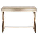 Homelegance By Top-Line Syrus Mirrored 1-Drawer Campaign Desk Gold Mirror