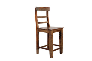 Porter Designs Taos Solid Sheesham Wood Counter Chair Set - Artisan Crafted Elegance For Your Home Brown Wood 07-196-02-9026h
