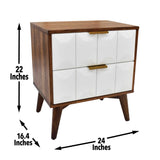 Steve Silver Ginny Dark Brown Nightstand | Acacia Wood, English Dovetail Drawers, Brass Pulls | 22.00 x 16.00 x 25.00