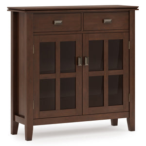 English Elm Artisan Entryway Storage Cabinet - Handcrafted Russet Brown With Adjustable Shelves & Antique Bronze Details B136P158419