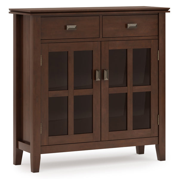 English Elm Artisan Entryway Storage Cabinet - Handcrafted Russet Brown With Adjustable Shelves & Antique Bronze Details B136P158419