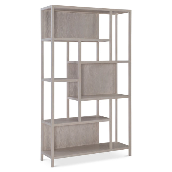 Bernhardt Bernhardt Solaria Etagere — Sculptural Mondrian‑Inspired Oak Display With Chiseled Resin Panels, Weathered Bone Finish 310814