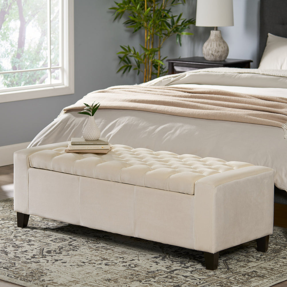 English Elm Guernsey Tufted Storage Ottoman with Lift Top Hidden Compartment for Living Rooms 59336.00NVLT