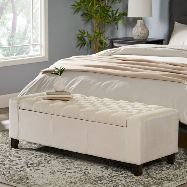 English Elm Guernsey Tufted Storage Ottoman with Lift Top Hidden Compartment for Living Rooms 59336.00NVLT