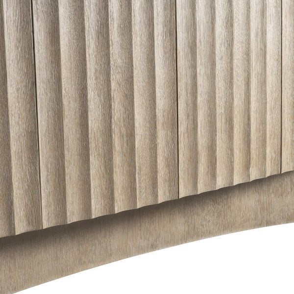 Bernhardt Bernhardt Loggia Entertainment Credenza In Aria Wire‑Brushed Oak — 80" Modern Fluted Scalloped Storage, Venting And Cable Management 345890