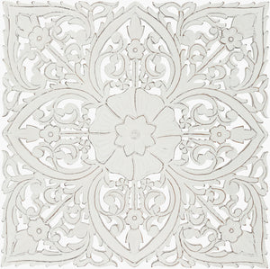 Surya Mehr 35" Dimensional Wall Accent – Elegant Global-inspired Design For Eclectic Home Décor Main, White Manufactured Wood Mhr001-3535