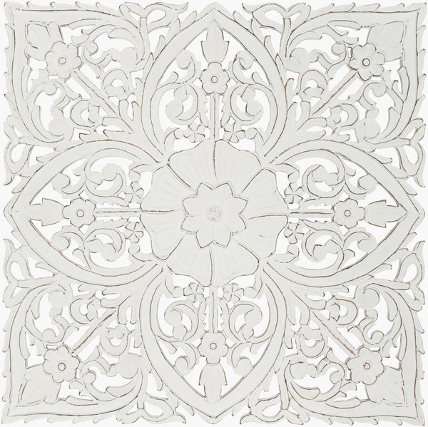 Surya Mehr 35" Dimensional Wall Accent – Elegant Global-inspired Design For Eclectic Home Décor Main, White Manufactured Wood Mhr001-3535