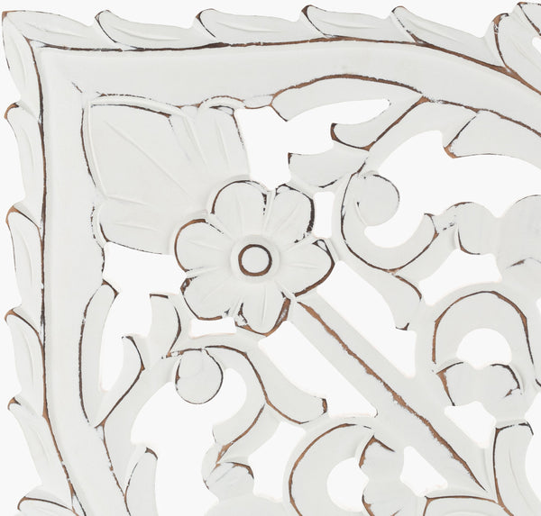 Surya Mehr 35" Dimensional Wall Accent – Elegant Global-inspired Design For Eclectic Home Décor Main, White Manufactured Wood Mhr001-3535