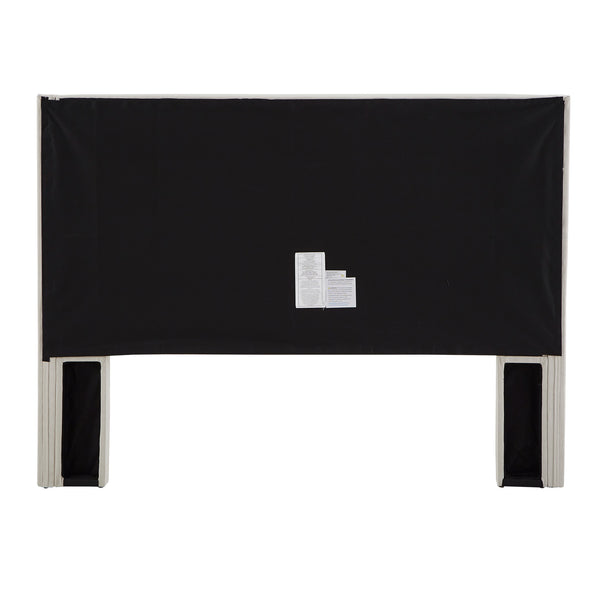 Homelegance By Top-Line Magnolia Nailhead Wingback Button Tufted Headboard White Linen