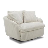 Parker Living Boomer - Mega Ivory Large Swivel Chair with 2 Toss Pillows