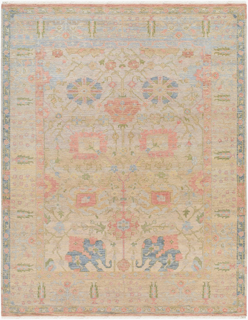 Surya Mashad Handmade Rug 10' X 14' - Luxurious Indian Wool, Durable, Easy-care, Unique Charm For Home Pastel Beige Wool Mhs2301-23