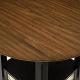 Homelegance By Top-Line Delroy Cane Accent Dining Table Black Rubberwood