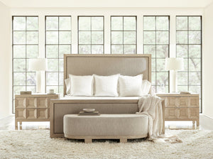 Bernhardt Bernhardt Prado King Panel Bed — Rustic-Modern Tawny Wood With Upholstered Panels, Durable Support K1890