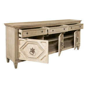 3-Door Entertainment Console with Storage Drawers Natural with Natural finish P301030 Pulaski Furniture