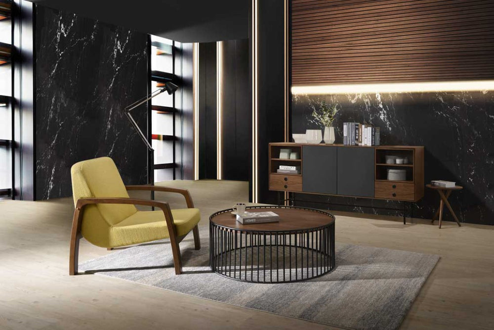 VIG Furniture Bronson Mid-Century Accent Chair In Yellow Winter Upholstery With Walnut Frame — Compact Comfort_X0007_ VGMAMI-854-YEL