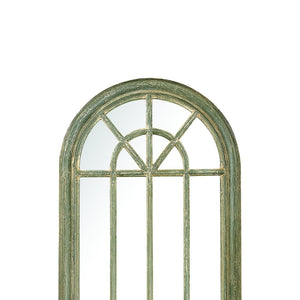 Atlas Arched Windowpane Wall Mirror - Aged Gray Wood Frame for Farmhouse & Modern Decor, 71" Tall MI11007-01