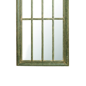 Atlas Arched Windowpane Wall Mirror - Aged Gray Wood Frame for Farmhouse & Modern Decor, 71" Tall MI11007-01