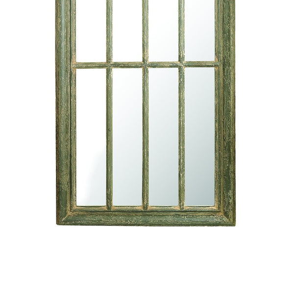 Atlas Arched Windowpane Wall Mirror - Aged Gray Wood Frame for Farmhouse & Modern Decor, 71" Tall MI11007-01