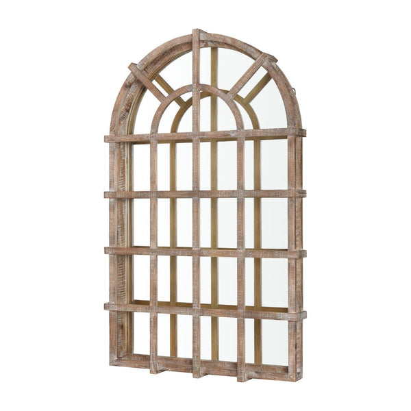 Atlas Atherton Wall Mirror – Classic Country French Design, Weathered Brown Finish, Elegant Rustic Accent Piece MI11009-01