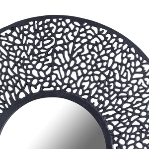 Atlas Azoni Wall Mirror - Modern Elegance with Textured Frame for Brightening Your Living Space Decor Matte Black MI11011-02