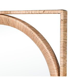 Atlas Baarlo Mirror - Elegant Oval Design with Natural Rattan Frame for Bohemian & Coastal Spaces MI11012-01