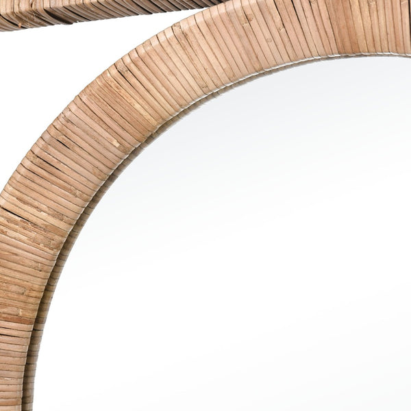 Atlas Baarlo Mirror - Elegant Oval Design with Natural Rattan Frame for Bohemian & Coastal Spaces MI11012-01