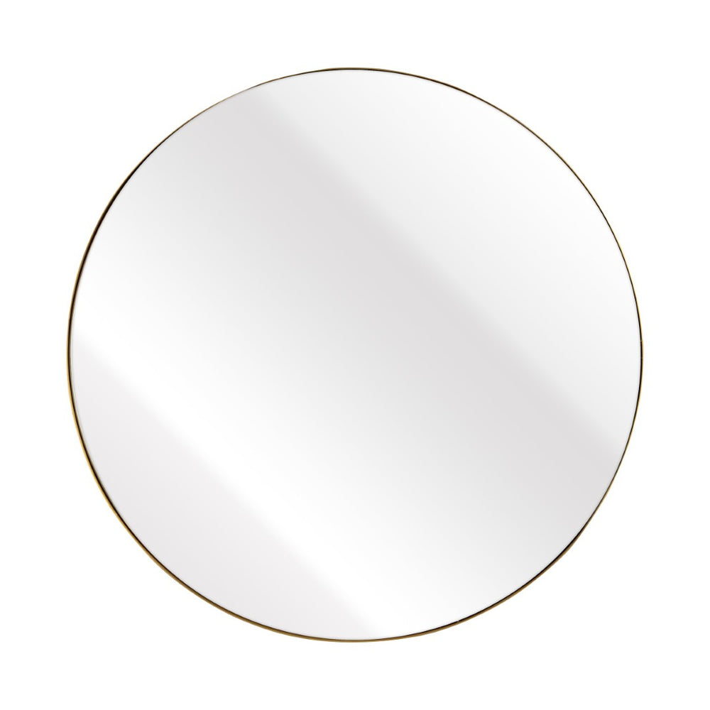 Atlas Beni Large Round Wall Mirror - Polished Brass Frame for Modern Minimalist Decor, 36-Inch Design MI11013-04