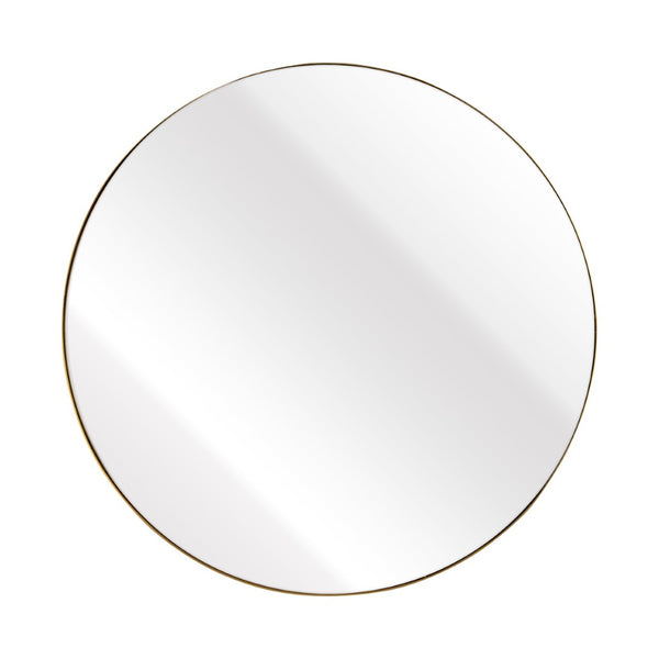 Atlas Beni Large Round Wall Mirror - Polished Brass Frame for Modern Minimalist Decor, 36-Inch Design MI11013-04