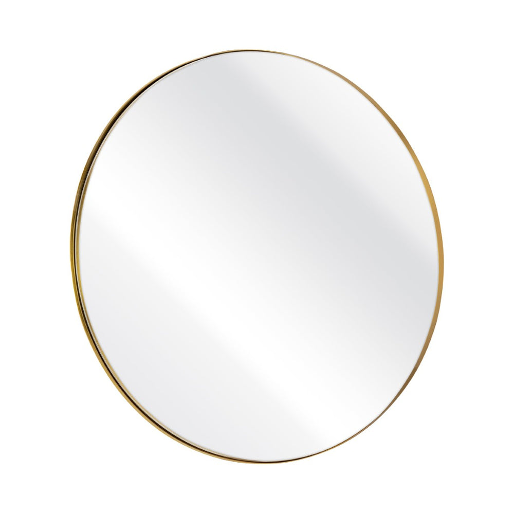 Atlas Beni Large Round Wall Mirror - Polished Brass Frame for Modern Minimalist Decor, 36-Inch Design MI11013-04