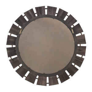 Atlas Blade Mirror - Oversized Round Wall Decor with Ebonized Wood Blades and Brass Accents for Stylish Interiors MI11016-01