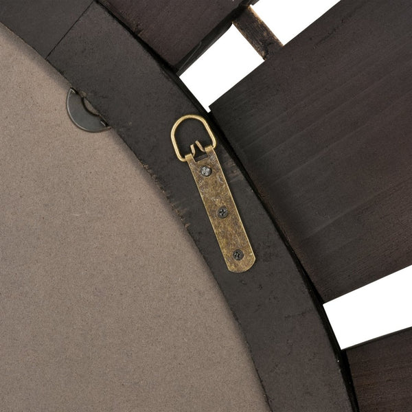 Atlas Blade Mirror - Oversized Round Wall Decor with Ebonized Wood Blades and Brass Accents for Stylish Interiors MI11016-01