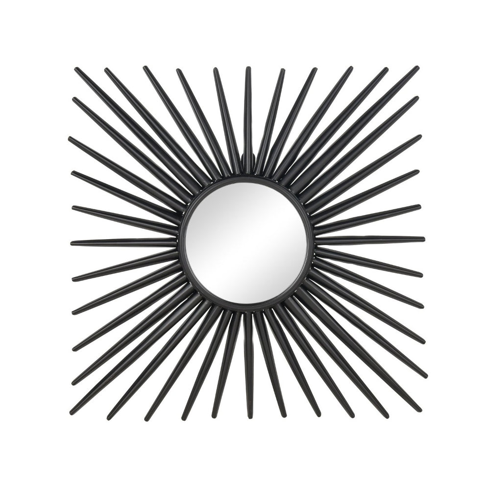 Atlas Burst Mirror - Striking Sunburst Design in Matte Black Metal for Modern Home Decor & Gallery Walls MI11019-01