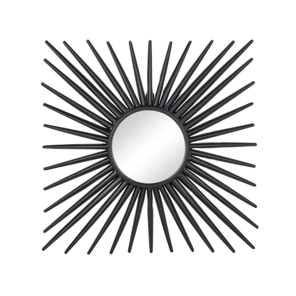 Atlas Burst Mirror - Striking Sunburst Design in Matte Black Metal for Modern Home Decor & Gallery Walls MI11019-01
