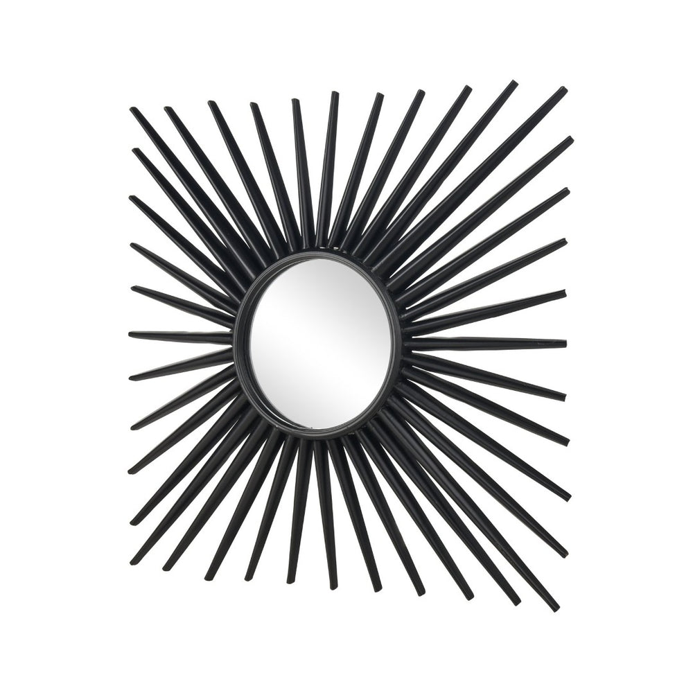 Atlas Burst Mirror - Striking Sunburst Design in Matte Black Metal for Modern Home Decor & Gallery Walls MI11019-01
