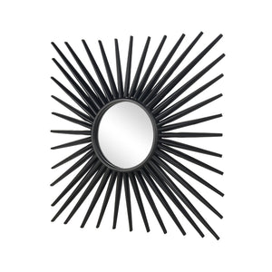 Atlas Burst Mirror - Striking Sunburst Design in Matte Black Metal for Modern Home Decor & Gallery Walls MI11019-01