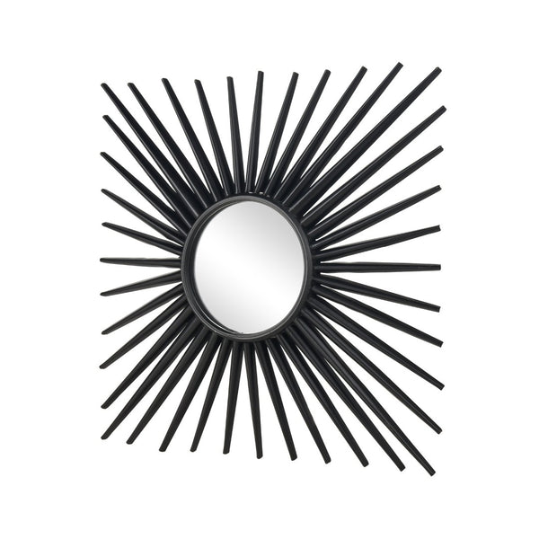 Atlas Burst Mirror - Striking Sunburst Design in Matte Black Metal for Modern Home Decor & Gallery Walls MI11019-01