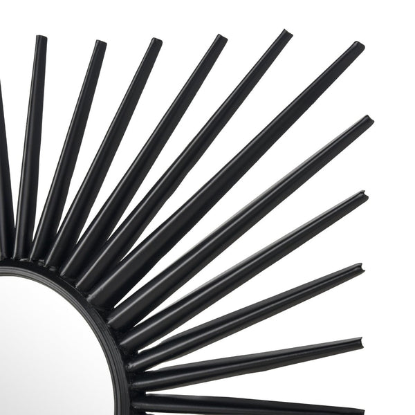 Atlas Burst Mirror - Striking Sunburst Design in Matte Black Metal for Modern Home Decor & Gallery Walls MI11019-01