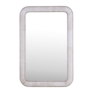 Atlas Burton Wall Mirror - Large Rectangular Design with Parchment Frame and Subtle Nickel Accents MI11020-01