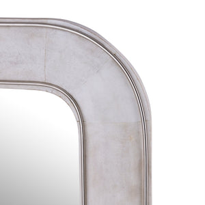 Atlas Burton Wall Mirror - Large Rectangular Design with Parchment Frame and Subtle Nickel Accents MI11020-01