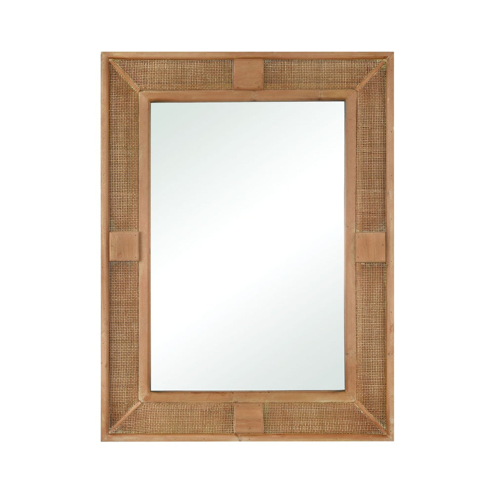 Atlas Cabana Wall Mirror - Coastal Elegance with Rattan Accents, Versatile for Any Space & Easy to Install MI11021-01