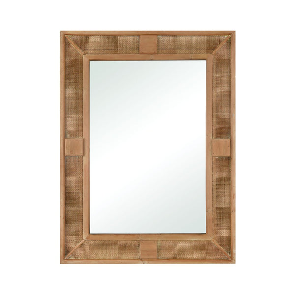Atlas Cabana Wall Mirror - Coastal Elegance with Rattan Accents, Versatile for Any Space & Easy to Install MI11021-01