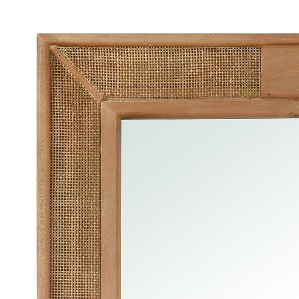 Atlas Cabana Wall Mirror - Coastal Elegance with Rattan Accents, Versatile for Any Space & Easy to Install MI11021-01