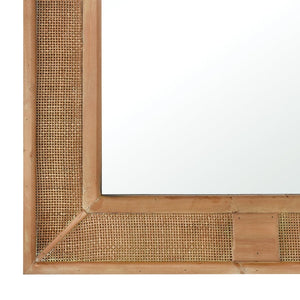 Atlas Cabana Wall Mirror - Coastal Elegance with Rattan Accents, Versatile for Any Space & Easy to Install MI11021-01