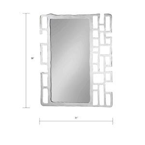 Atlas Camryn Mirror - Bold Modern Wall Decor with Asymmetrical Geometric Frame in Reflective Silver Finish MI11023-01
