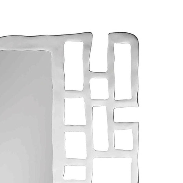 Atlas Camryn Mirror - Bold Modern Wall Decor with Asymmetrical Geometric Frame in Reflective Silver Finish MI11023-01